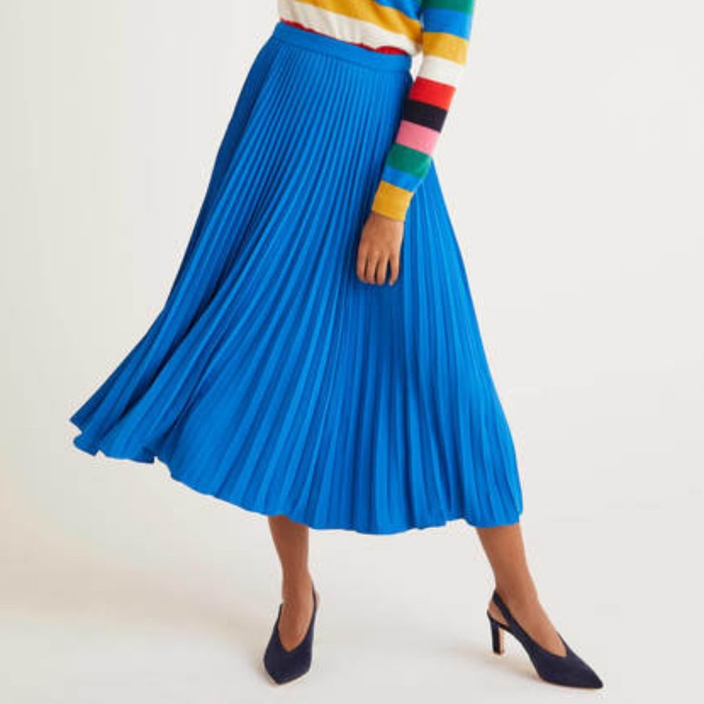 Blue Boden Kristen Pleated Skirt New With Tags